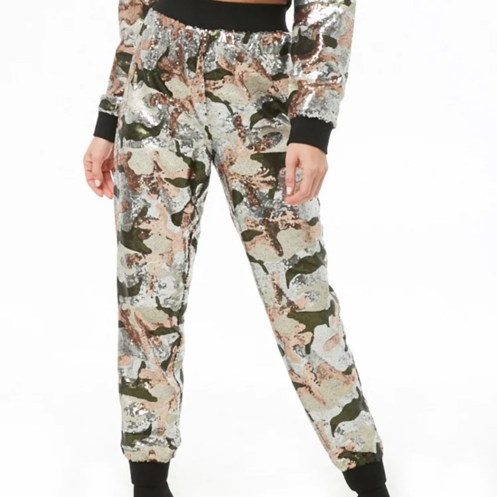 Sequin camouflage fashion pants